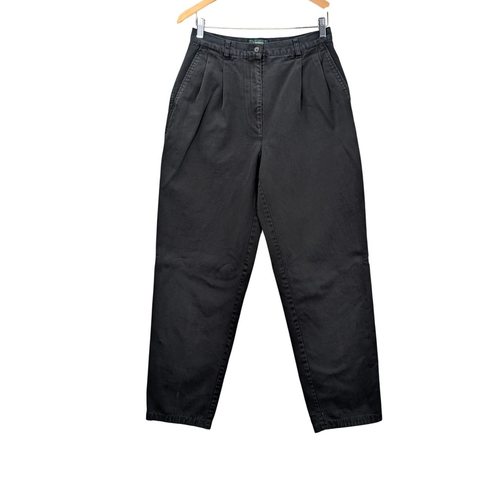 Lauren Ralph Lauren Pants Womens‎ 10 Black Pleated High Rise Tapered
